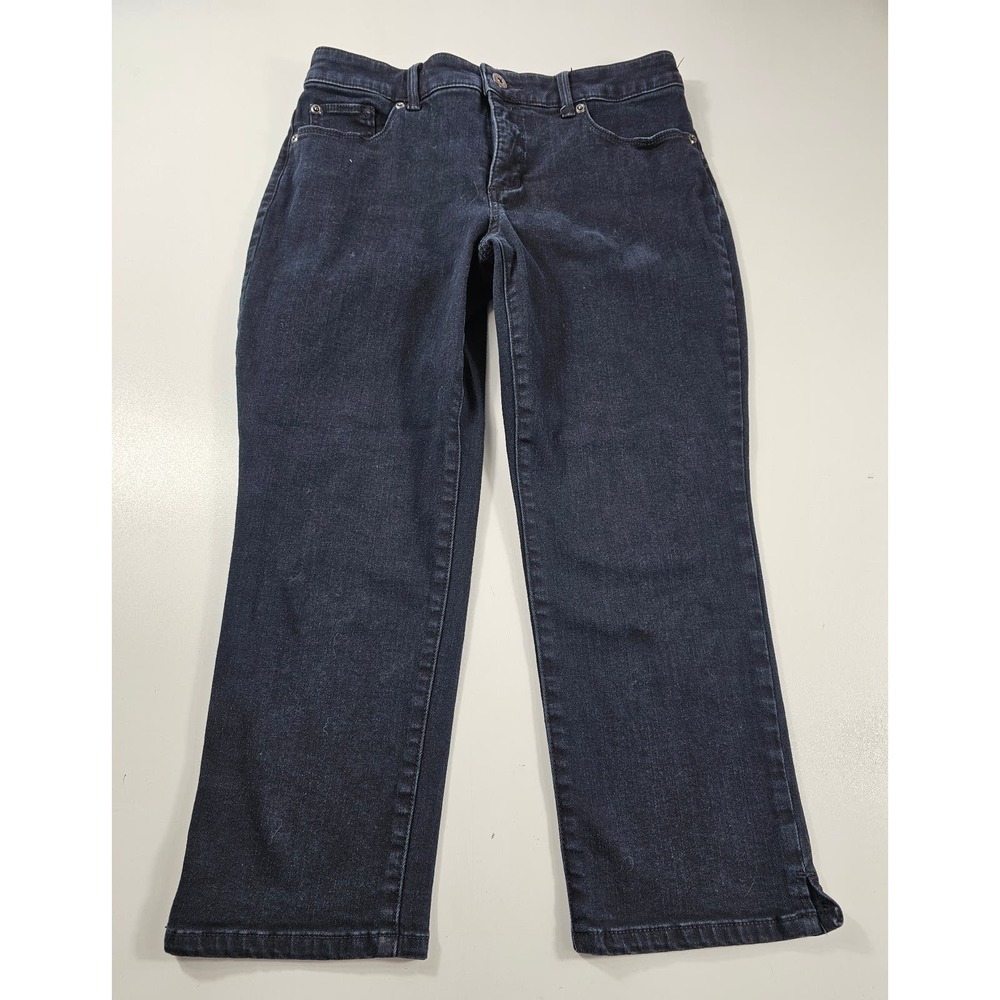 Chicos so slimming dark wash jeans capri cropped 0.5 (6) *